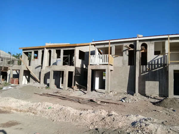 Housing units — front elevation and balcony works — HAJ Housing Development, 3 North, Portmore, St. Catherine
