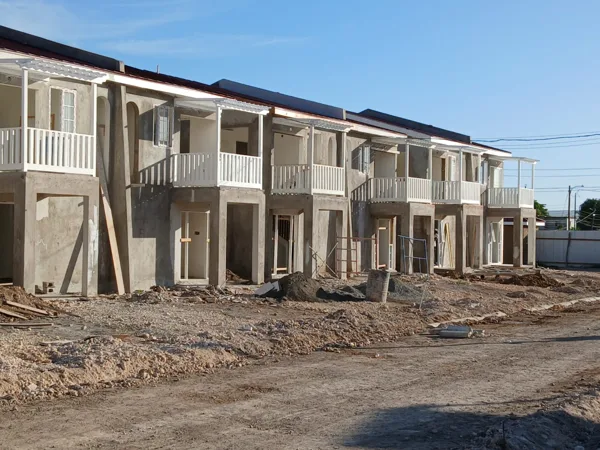 Housing units — roof and balcony details — HAJ Housing Development, 3 North, Portmore, St. Catherine