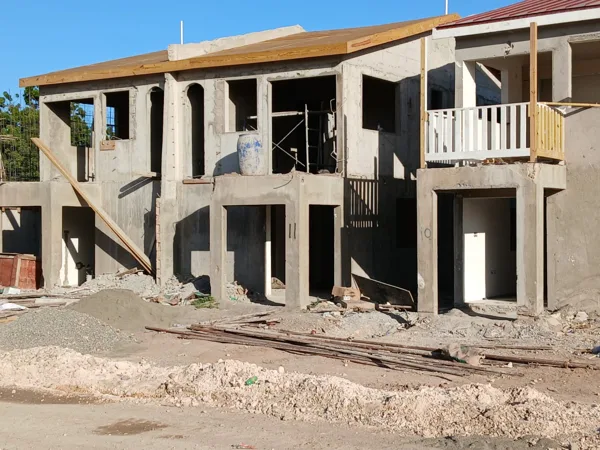 Front elevation — ongoing building works — HAJ Housing Development, 3 North, Portmore, St. Catherine