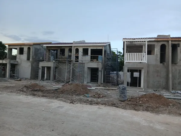 Housing façades at an earlier construction stage — HAJ Housing Development, 3 North, Portmore, St. Catherine